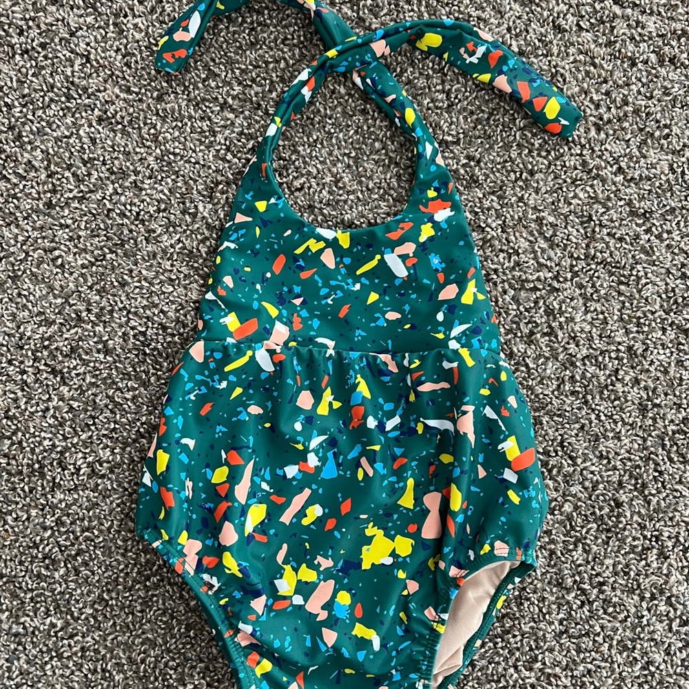 Kortni Jeane Teal Patterned Swimsuit